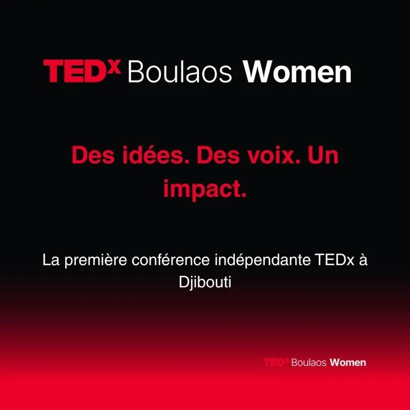 Visuel officiel de TEDxBoulaos Women, première édition TEDxWomen à Djibouti